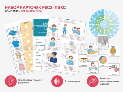 Набор карточек PECS/ПЭКС "Все включено" (1262 шт.)